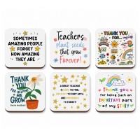 Teacher Thank You Coaster Set Pack of 6 End of Term Teacher