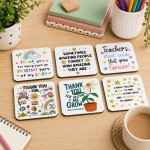 Teacher Thank You Coaster Set Pack of 6 End of Term Teacher Teacher Thank You Coaster Set Pack of 6 End of Term Teacher