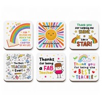 Teacher Thank You Coasters Pack of 6 End of Term Teacher