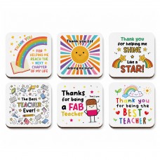 Teacher Thank You Coasters Pack of 6 End of Term Teacher