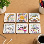 Teacher Thank You Coasters Pack of 6 End of Term Teacher Teacher Thank You Coasters Pack of 6 End of Term Teacher