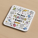 Teacher Thank You Coasters Pack of 6 End of Term Teacher Teacher Thank You Coasters Pack of 6 End of Term Teacher