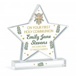 Personalised First Holy Communion Acrylic Star Plaque Religious Personalised First Holy Communion Acrylic Star Plaque Religious