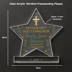 Personalised First Holy Communion Acrylic Star Plaque Religious Personalised First Holy Communion Acrylic Star Plaque Religious