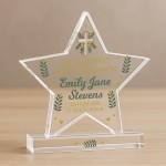 Personalised First Holy Communion Acrylic Star Plaque Religious Personalised First Holy Communion Acrylic Star Plaque Religious
