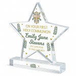 Personalised First Holy Communion Acrylic Star Plaque Religious Personalised First Holy Communion Acrylic Star Plaque Religious
