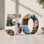 Personalised 50th Birthday Photo Block For Mum Nan Dad Auntie Personalised 50th Birthday Photo Block For Mum Nan Dad Auntie