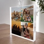 Personalised Photo Plaque with 4 Photos Acrylic Block Family 