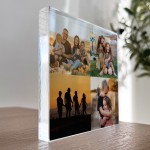 Personalised Photo Plaque with 4 Photos Acrylic Block Family 