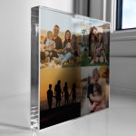 Personalised Photo Plaque with 4 Photos Acrylic Block Family 