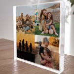 Personalised Photo Plaque with 4 Photos Acrylic Block Family 