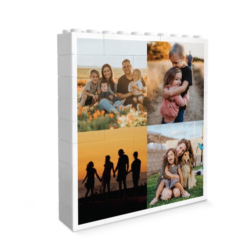 Personalised Photo Building Brick Block 4 Photo Picture Birthday