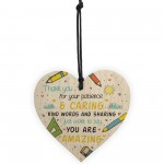 Teacher Thank You Gift Set Coaster Wooden Heart Flower Plaque Teacher Thank You Gift Set Coaster Wooden Heart Flower Plaque