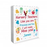 Personalised Nursery Teacher Gift Building Block Thank You