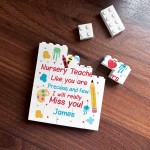 Personalised Nursery Teacher Gift Building Block Thank You