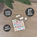 Personalised Nursery Teacher Gift Building Block Thank You