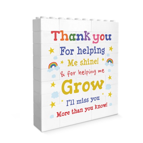 Thank You Teacher Building Block Gift Teacher Appreciation