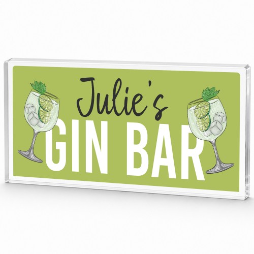 Personalised Gin Bar Sign Freestanding Acrylic Bar Signs