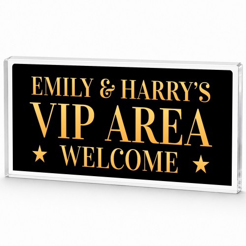 Personalised VIP AREA Sign For Home Bar Freestanding Bar Sign