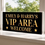 Personalised VIP AREA Sign For Home Bar Freestanding Bar Sign