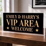 Personalised VIP AREA Sign For Home Bar Freestanding Bar Sign