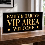 Personalised VIP AREA Sign For Home Bar Freestanding Bar Sign