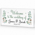 Personalised Wedding Welcome Entrance Sign Freestanding Acrylic