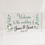 Personalised Wedding Welcome Entrance Sign Freestanding Acrylic
