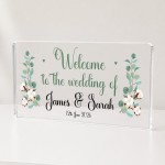 Personalised Wedding Welcome Entrance Sign Freestanding Acrylic