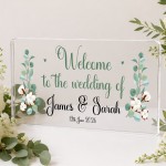Personalised Wedding Welcome Entrance Sign Freestanding Acrylic