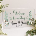 Personalised Wedding Welcome Entrance Sign Freestanding Acrylic