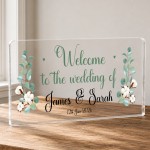 Personalised Wedding Welcome Entrance Sign Freestanding Acrylic