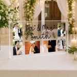 Personalised Mr & Mrs Acrylic Photo Plaque Custom Wedding Gift