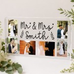 Personalised Mr & Mrs Acrylic Photo Plaque Custom Wedding Gift