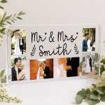 Personalised Mr & Mrs Acrylic Photo Plaque Custom Wedding Gift