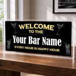 Personalised Welcome Sign For Home Bar Accessories