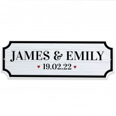 Personalised Couple Name Sign Street Style Plaque Names Date