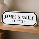 Personalised Couple Name Sign Street Style Plaque Names Date Personalised Couple Name Sign Street Style Plaque Names Date