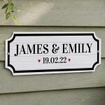 Personalised Couple Name Sign Street Style Plaque Names Date Personalised Couple Name Sign Street Style Plaque Names Date