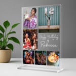Personalised Birthday Photo Plaque Custom 6 Photo Acrylic 