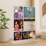 Personalised Birthday Photo Plaque Custom 6 Photo Acrylic 