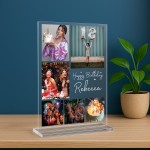 Personalised Birthday Photo Plaque Custom 6 Photo Acrylic 