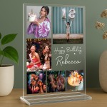Personalised Birthday Photo Plaque Custom 6 Photo Acrylic 