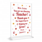 Personalised Teacher Thank You Plaque Appreciation End of Term Personalised Teacher Thank You Plaque Appreciation End of Term