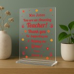 Personalised Teacher Thank You Plaque Appreciation End of Term Personalised Teacher Thank You Plaque Appreciation End of Term