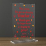 Personalised Teacher Thank You Plaque Appreciation End of Term Personalised Teacher Thank You Plaque Appreciation End of Term