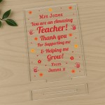 Personalised Teacher Thank You Plaque Appreciation End of Term Personalised Teacher Thank You Plaque Appreciation End of Term