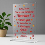 Personalised Teacher Thank You Plaque Appreciation End of Term Personalised Teacher Thank You Plaque Appreciation End of Term