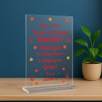 Personalised Teacher Thank You Plaque Appreciation End of Term Personalised Teacher Thank You Plaque Appreciation End of Term