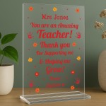 Personalised Teacher Thank You Plaque Appreciation End of Term Personalised Teacher Thank You Plaque Appreciation End of Term